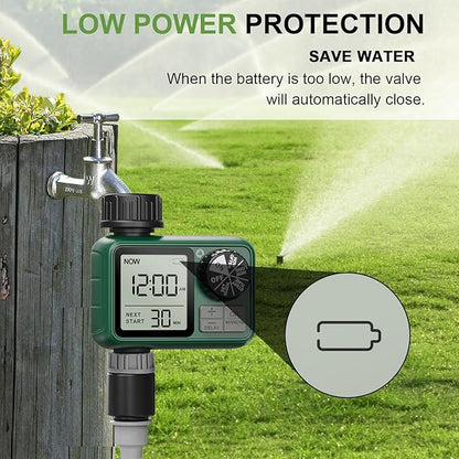 Sprinkler Timer, XinFuture Water Timer, Programmable Garden Hose Timer with Rain Delay, Manual& Automatic Watering System, Waterproof Digital Irrigation Controller Watering Lawn Evenly&Efficiently