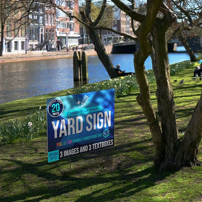24x18" Double Sided Custom Yard Sign with Metal Stakes, Personalized Full Color Corrugated Yard Sign for Outdoors, Front and Back Custom Printed Personalized Lawn Signs 10 Pack (Design 8)