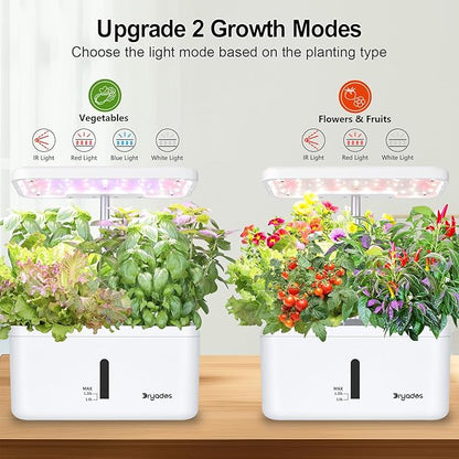 Indoor Garden System 19 Watt LED Growing Light Upgrade 2 Self-Watering Soil-Cultivated Growing Pots Gardening Gifts for Mom Plant Pot for Vegetables Herbs Tomato(No Seeds&Soil)