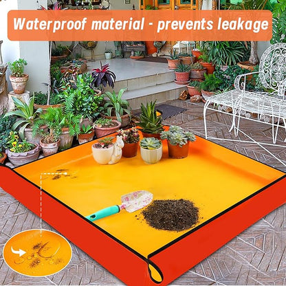 Extra Large Repotting Mat for Indoor Plants Transplanting and Potting Mix Mess Control, 39.5" X 39.5" Portable Gardening Tray Plant Planting Potting Mat Garden Gifts for Women Grandma Birthday Gift