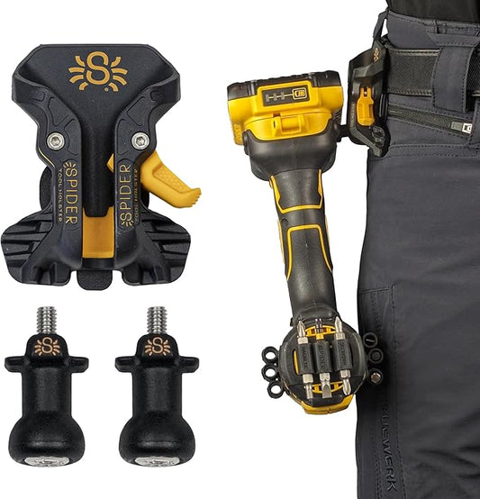 Spider Tool Holster - Improve The Way You Carry Your Power Drill, Driver, Multitool, Pneumatic, Multi-Tool and More on Your Belt - Compatible With All Major Tool Brands