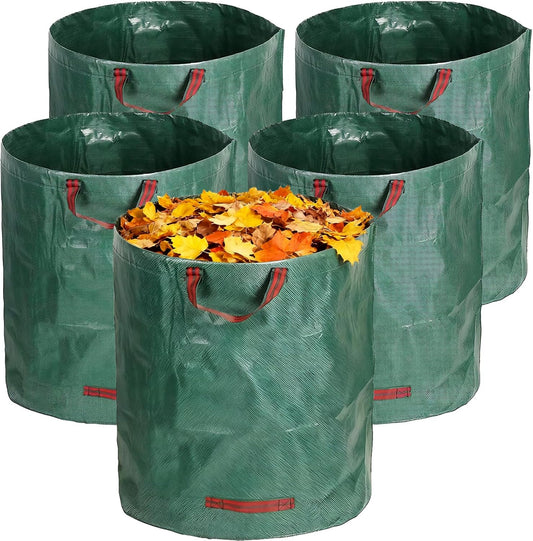 5 Packs 5 Packs 72 Gallon Reusable Yard Waste Bags, Leaf Collection Bags with Handles, Heavy Duty Camping Garden Waste Bags for Debris Leaves Grass