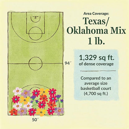 Ferry-Morse Texas Oklahoma Mix Bulk Wildflower Seeds, 1lb