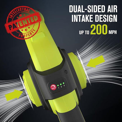 EWORK Small Leaf Blower Cordless 21V Powerful 200 MPH Mini Electric Leaf Blower with Battery and Fast Charger, Lightweight Leaf Blowers for for Lawn Care, Patio, Blowing Leaves