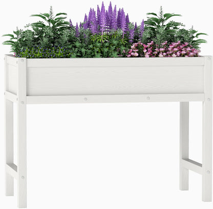 Raised Garden Beds Outdoor with Legs,Outdoor Planter Box,Non-Cracking,Rust Resistantand Rot-Resistant for Vegetable Garden for Backyard, Patio, Balcony Outdoors/Indoors White