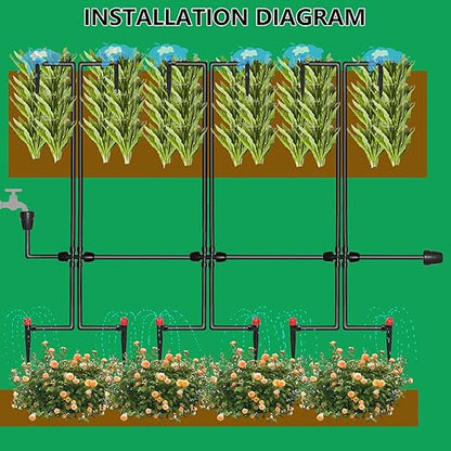 82Ft(25m) Quick-Connect Drip Irrigation System kit,Automatic Garden Irrigation System for Lawn Garden Greenhouse Automatic Irrigation Equipment,1/2 "with 1/4" Irrigation Pipe and Drip Irrigator