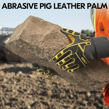 Vgo... Work Gloves for Men,Leather Safety Work Gloves,Scratch protection,Thornproof,Touchscreen(CA7777/CA7780/GA7776/PA7775)
