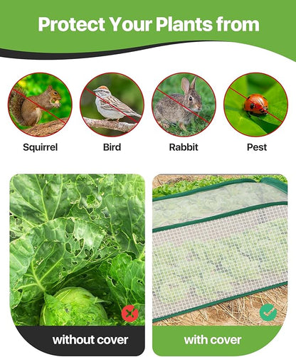 Garden Covers for Raised Beds, Plant Greenhouse Cover for Raised Garden Bed, Freeze Protection Humidity Domes for Gardening Germination and Seedling Propagation, Pest Protection, 2 Pack