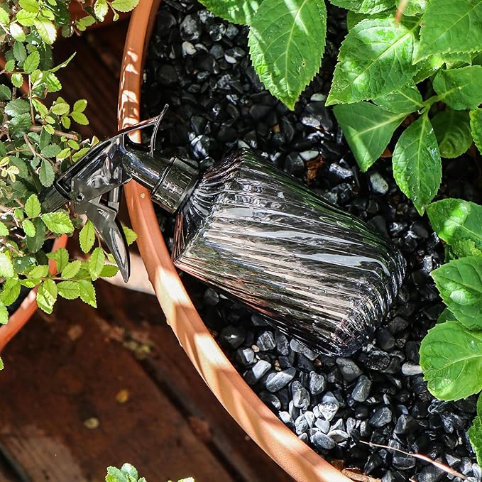 OFFIDIX Fine Mist Plant Mister,Handheld Pressure Glass Spray Bottles,0.45L/15.22oz Watering Can with Adjustable Nozzle for Outdoor Indoor Gardening and Cleaning Work(Diagonal Gray)