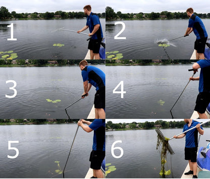 WeedRipper Aquatic Weed Puller for Lake & Pond Sea Weed (11 FT Handle)