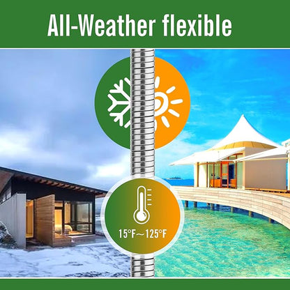 SKYWARD 304 Stainless Steel short Garden Hose 10 ft with Female to Female Metal Connector,Easy to Use & Store, Anti-Leakage Hose, High Water Flow (10ft)