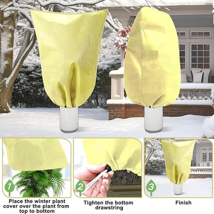 DQS 3 Pack Plant Covers Freeze Protection, 23.6" x 31.4" Winter Frost Protection Blankets Frost Cloth,Suitable for Outdoor Winter Frost, Cold Weather, shrubs, Trees, Jackets, and coverings