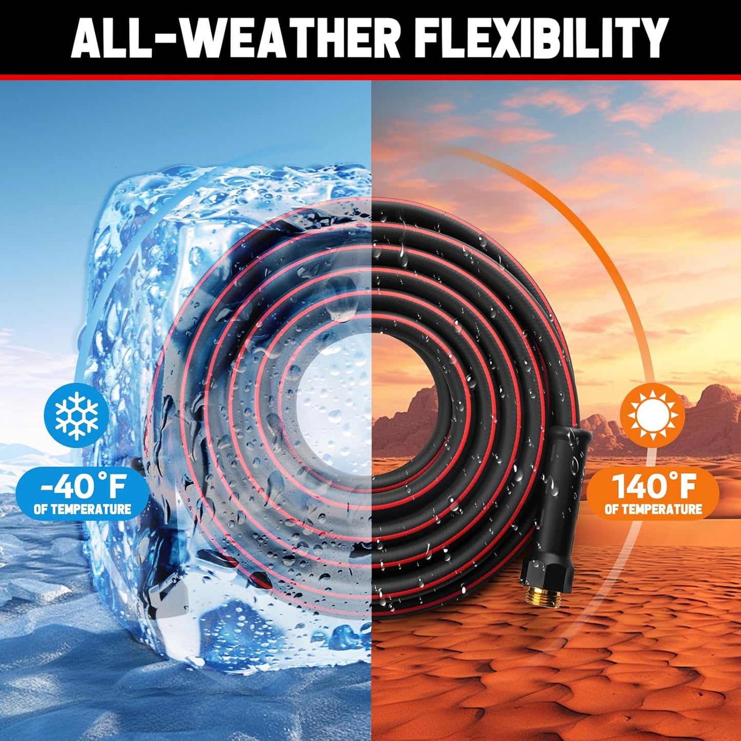 Short Garden Hose 6ft x 5/8", NON-EXPANDABLE Heavy Duty Premium Flexible Short Water Hose, No Kink, Leakproof, Lightweight Hybrid Hose with Male to Female Fittings for Household&Backyard