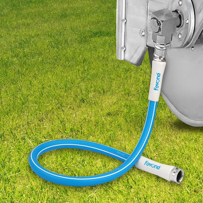 Fevone 3 ft x 5/8" Leader Hose for Hose Reel Connector, 150 PSI Heavy Duty Lead-In Hose with 3/4" Solid Aluminum Fittings