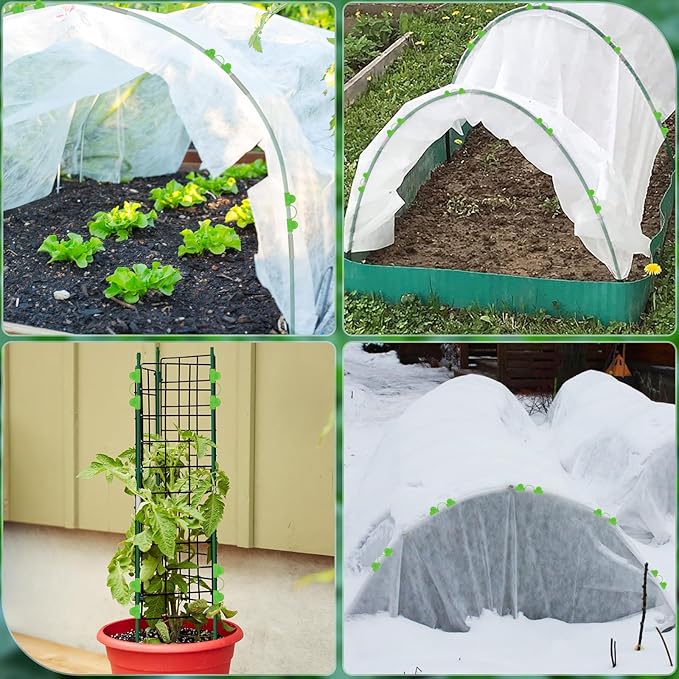 Plant Cover Freeze Protection 10x33ft Garden Hoops Kit for Winter, Fabric Floating Row Cover Frost Cloth Outdoor Plant Blanket for Frost Snow Protection, Greenhouse Garden Tunnel Hoops for Raised Beds