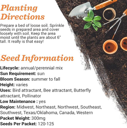 Grateful Memories Dove with Bird and Butterfly Mix Seed Favor Packets - Gardening Gifts - Wild Flower Seeds for Planting - Garden or Indoor Plant Flowers - Growing Plants in Memory