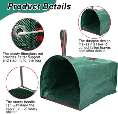 53 Gallon 1/2/3-Pack Leaf bags,Large Yard Dustpan-Type Reusable Lawn Yard Waste Bags,Foldable Garden Leaf Collector Bags for Leaves,Debris,Clippings,Lawn Trash