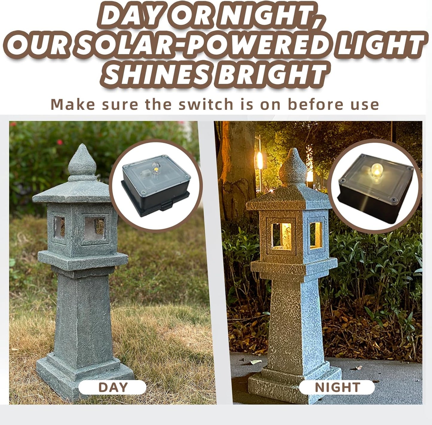 Solar-Powered Pagoda Lamp