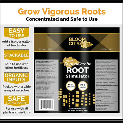 Bloom City Organic Root Stimulant, Salmon and Kelp Formula, Rich with Microbes and Mycorrhizae, Gallon (128 oz)