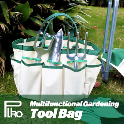 PLKO Multifunctional Garden Kneeler and seat Heavy Duty,Foldable Garden Bench for Kneeling and Sitting with Soft EVA Kneeling Pad and Large Tool Bag for Gardening Lovers