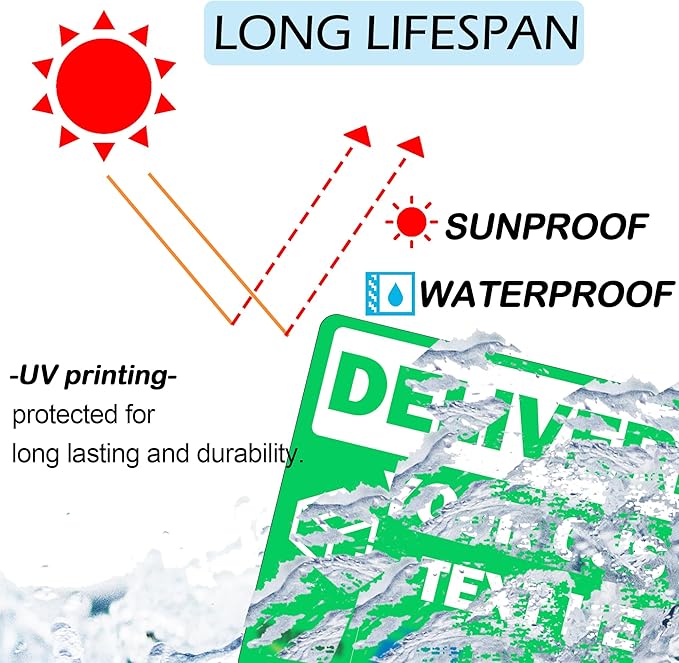 Custom Metal Delivery Sign for Packages, Waterproof Personalized Leave Packages Sign for Home, Leave Your Delivery Instruction on Signage (Warning style, 20"x14")