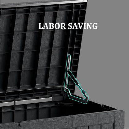 TARKARI 270 Gallon Lockable Resin Deck Box, Waterproof & UV-Resistant Outdoor Storage Box for Outdoor Cushion Storage, Garden Tools & Pool Accessories Storage, Black