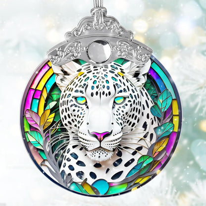 Stained Glass Suncatcher, Jocidea Leopard Ornament, Christmas Ornaments, Holidays Ornaments, Christmas Tree Decor, Leopard Decor for Home, Leopard Gifts