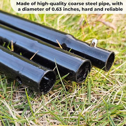 72 Inch Garden Stake Netting Support, Black Heavy Duty Powder Coated Steel Frame for Garden Fencing, Plant & Crop Protection from Wildlife (6 Sets)