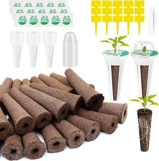 76 pcs Seed Pod Kit for Aerogarden,Grow Anything Kit for Indoor Hydroponics with 15 Grow Sponges 15 Pod Labels,15 Grow Baskets,15 Grow Domes,15 Tags,1 Tweezer.