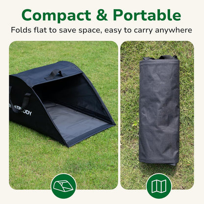GreatBuddy Leaf Collector, Portable Lawn Bag, 26 Gallon Yard Waste Bag Oxford Fabric for Garden, Reusable Heavy Duty Dustpan Bag with Handles, Leaf Cleanup Tools for Debris, Grass and Trash