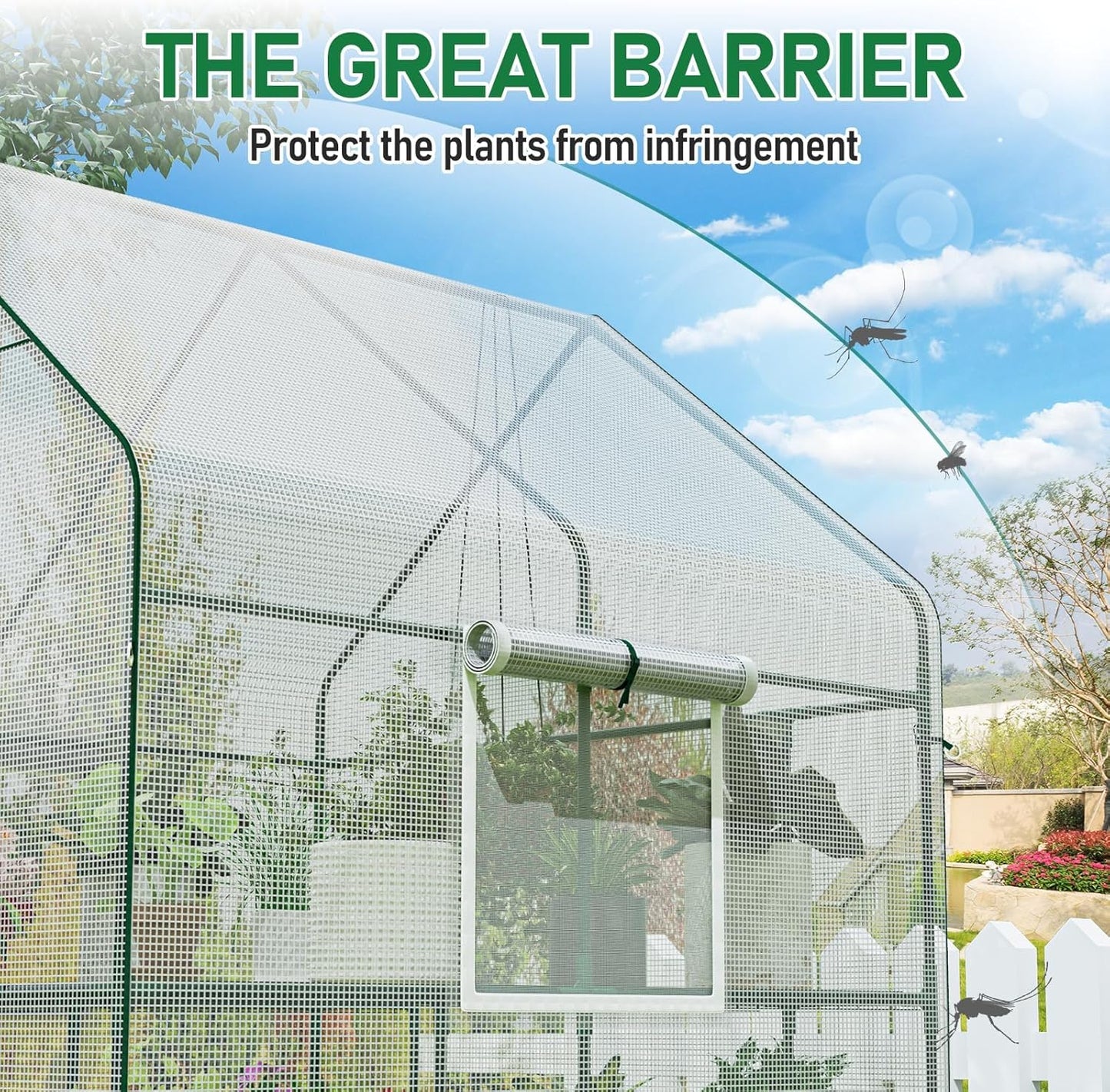 SPECILITE 56×56×78Inch Walk-in Greenhouse, Heavy Duty Small Plant House with Thicken PE Cover and Steel Frame, for Garden, Outdoors, Indoors, White
