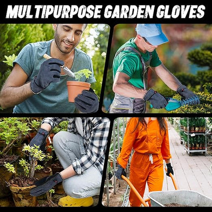 HLDD HANDLANDY 2 Pairs Leather Work Gloves for Men & Women – Cowhide Gardening Gloves, Thorn Proof, Cotton Lined, for Tig/Mig Welding, Construction, Chainsaw, Farm, Landscaping