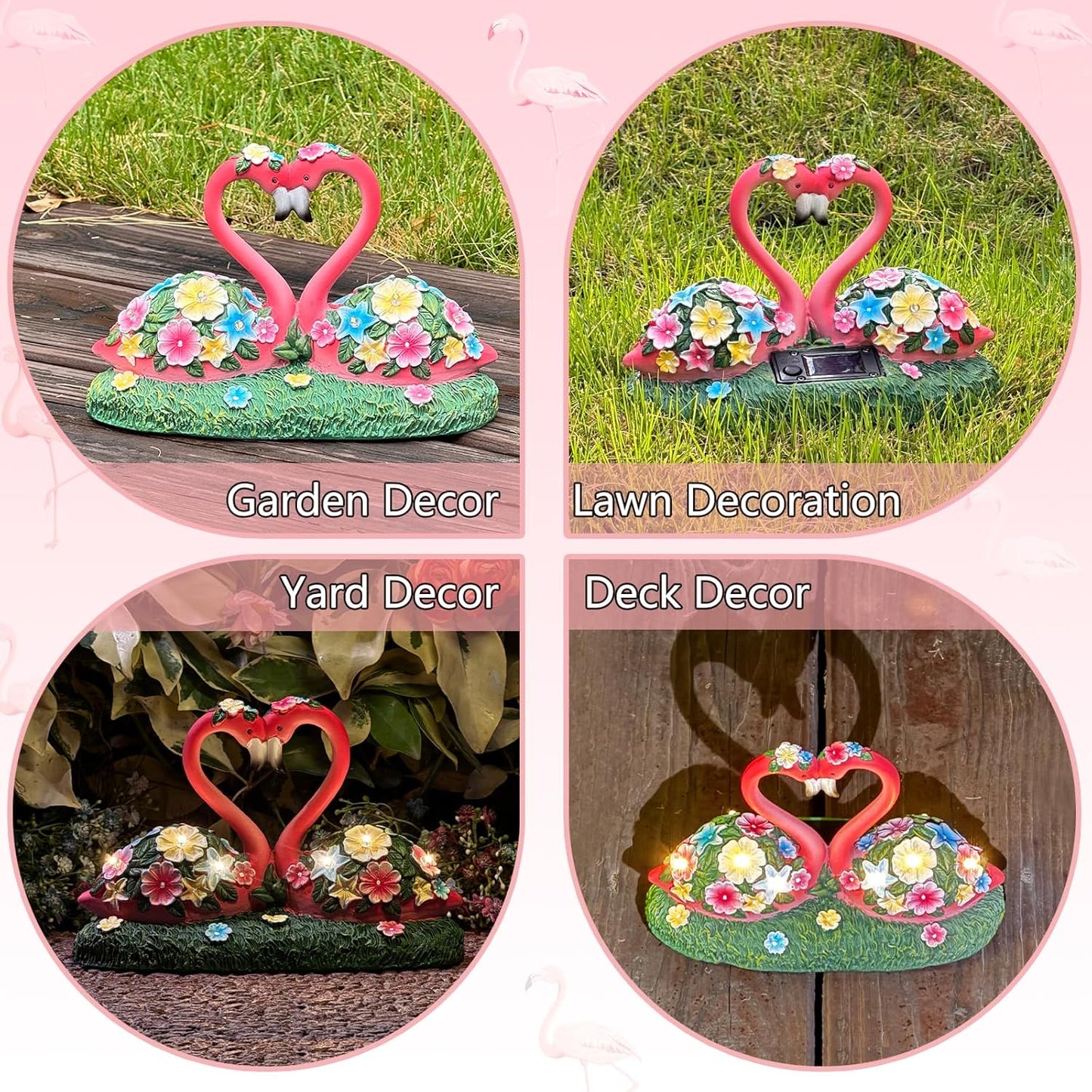 Solar Flamingo Garden Decor Statue, Outdoor Funny Solar Light Decoration for Yard, Patio, Lawn, Unique Housewarming, Birthday Gift for Women, Mom, Grandma