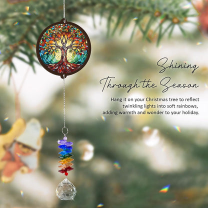 Memorial Suncatcher - Tree of Life Ornament - Sympathy Gift for Loss of Loved One - Bereavement Gifts - Condolence Gift - Memorial Rainbow Maker - Remembrance Ornament - Funeral Keepsake