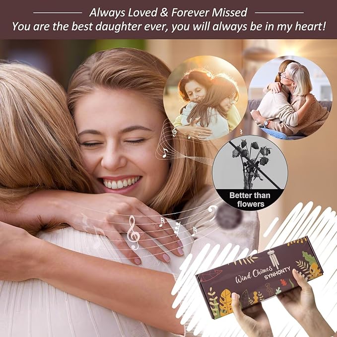 Memorial Gifts for Loss of Daughter, 25''Memorial Wind Chimes of Sympathy Gifts for Loss of Daughter,Bereavement, Condolence, Remembrance Gifts,Windchimes in Memory