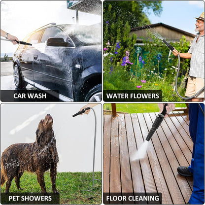 Metal Garden Hose 50ft with Super Tough and Soft Water Hose, Household Stainless Steel Hose, Durable Mighty Garden Hose with Adjustable Nozzle, No Kinks and Tangles, Easy to Store with Storage Strap