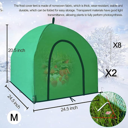 24.5″ *24.5″ *20.5″ Winter Plant Warm Covers - Raised Bed Cover, Warm Tent Freeze Protection Humidity Domes for Germination, Seedling Propagation Protecting Plants from Animals 2PCS