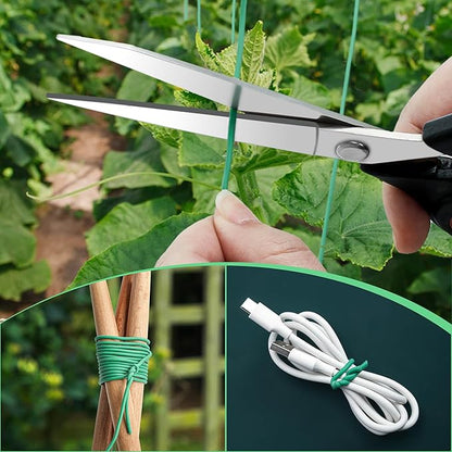 YMHB 120 Feet Green Soft Twist Tie Tomato Plant Tie, Garden Wire Green Twist Garden Ties for Supporting Plants and Home Organizing