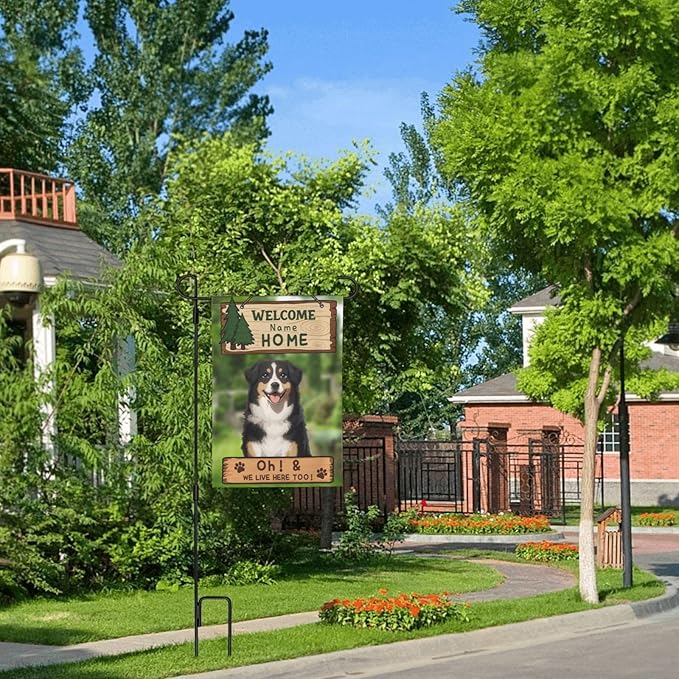 Custom Pet Garden Flag for Outdoor Personalized Cat Dog Yard Flags Decor Customized Flag Add Your Own Picture Text House Lawn Banner Double Sided Home Wall Decoration 12.5x18 28x40