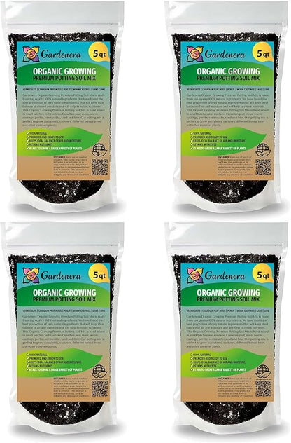 Gardenera Organic Planting Soil - Create a Sustainable and Eco-Friendly Environment for Your Plants - 20 QUARTS