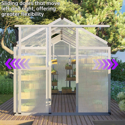 CQZY 6x8 FT Greenhouse for Outdoors,Walk-in Greenhouse for Outside,Silver