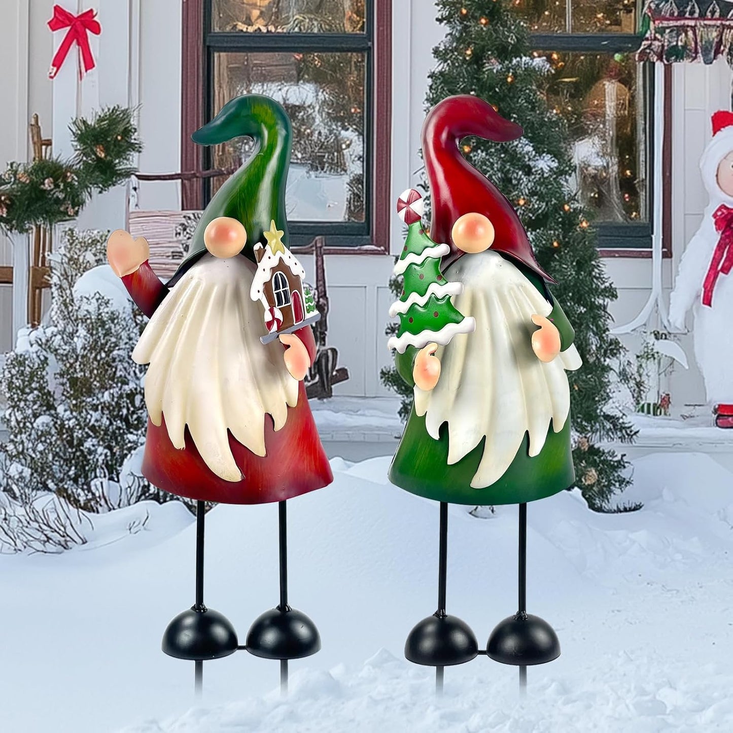 HONGLAND Outdoor Christmas Decorations Gnomes Decorative Garden Stakes, Unique Thanksgiving Gifts for Outside Garden Decor Yard Lawn Porch Party-18 Inch