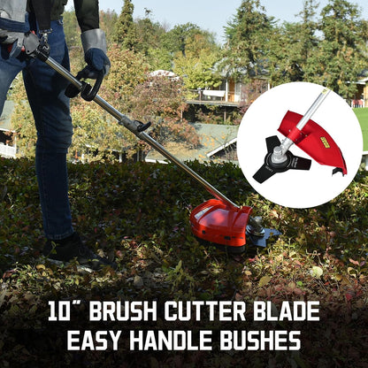 PowerSmart Gas Weed Wacker 2-Cycle 25cc Gas String Trimmer/Edger 16" and 10" Brush Cutter & Shoulder Strap Included