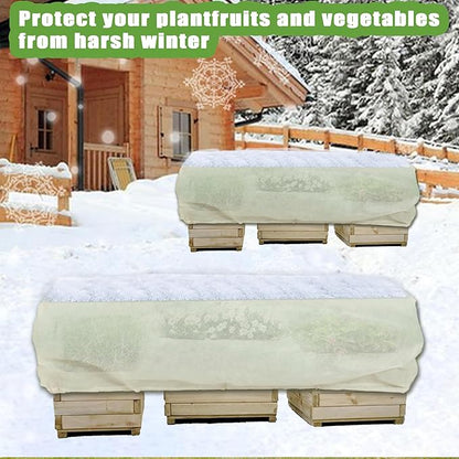 Plant Covers Freeze Protection, Rectangular Planter Plant Frost Blanket,Winter Plant Frost Plant Protection Cover, for Outdoor Fruit Tree Potted with Drawstrings Latches102X51X19.7INCH 1Pcs