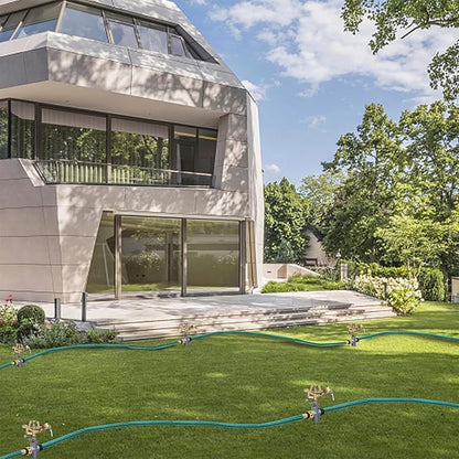 Biswing 2 Pack Impact Sprinkler Head on Metal Step Spike, Heavy Duty Zinc Alloy Lawn Sprinkler, Adjustable Coverage Nozzle on Sturdy Spike Base, 360 Degree Large Area Irrigation