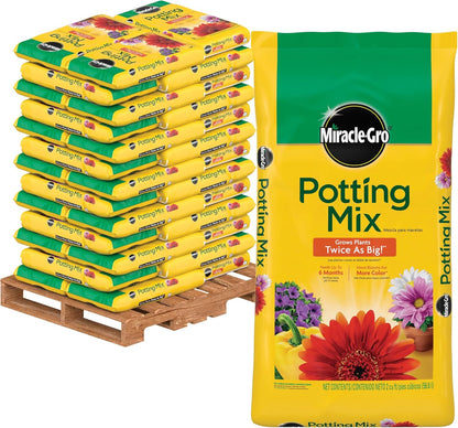Miracle-Gro Potting Mix Bulk Pallet, for Container Plants, Flowers, Vegetables, Shrubs, Annuals, Perennials, 2 cu. ft. Bags, Pallet of 39