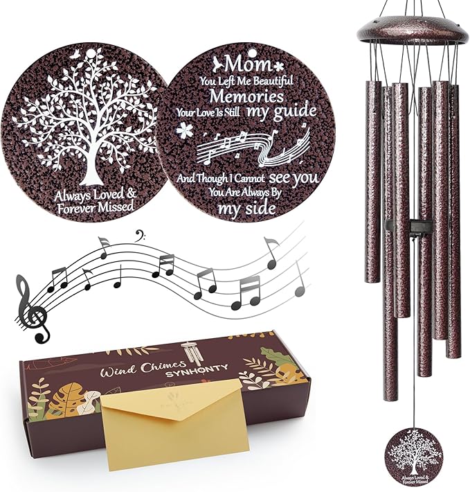 Memorial Gifts for Loss of Mom, 25'' Memorial Wind Chimes for Loss of Mother, Sympathy Gifts for Lose of Mom Mother, Bereavement/Condolence/Remembrance Gifts