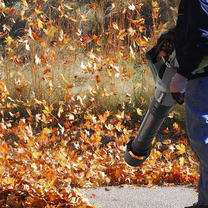 Enhulk 58V 730 CFM Leaf Blower, Brushless Motor, Cruise Control, Turbo Variable-Speeds, CoolBlast Tech, 2.5AH Battery and Charger Included