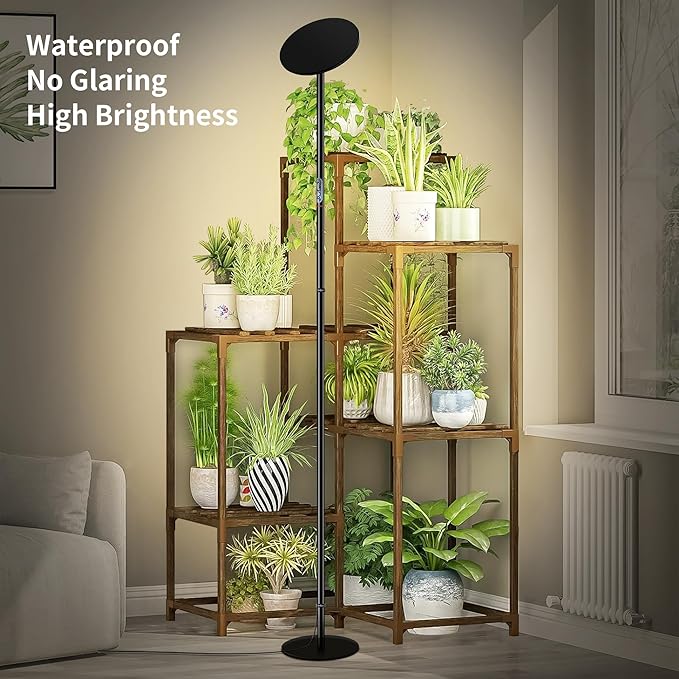 chiphy Grow Lights, Full Spectrum LED Plant Light for Indoor Plants, 4/8/12H Timer, 40W Grow Lamp, 10 Level Dimmable Brightness, 69" Heights Adjustable, Remote Control, Ideal for Large Tall Plants