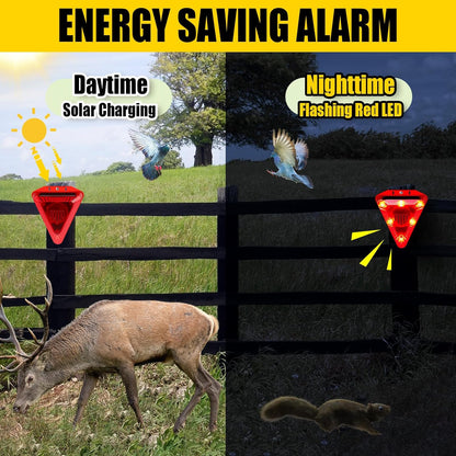 Qualirey 6 Pack Solar Animal Repeller Outdoor Alarm Deterrent Sound Dog Barking Alarm with Red Lights 130db Loud Noise Maker 4 Modes Deer Skunk Raccoon Repellent for Home Villa Yard Farm(Red)